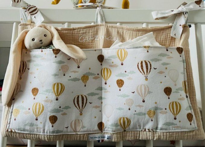 Range doudou personnalisé en coton et double gaze