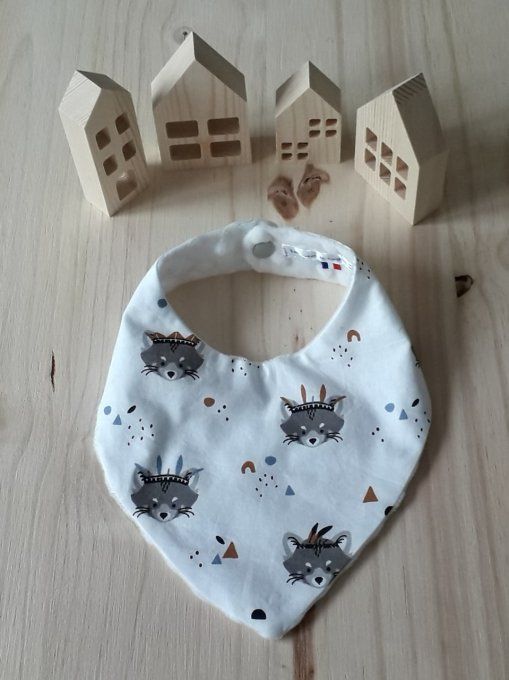 Bavoir bandana bébé en coton et minky