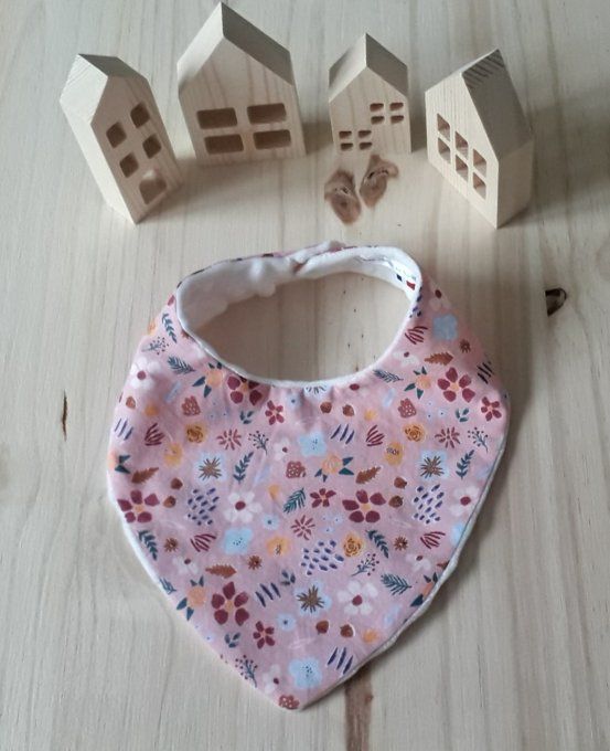 Bavoir bandana bébé en coton et minky