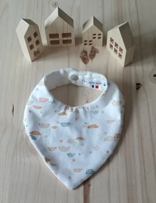 Bavoir bandana bébé en coton et minky