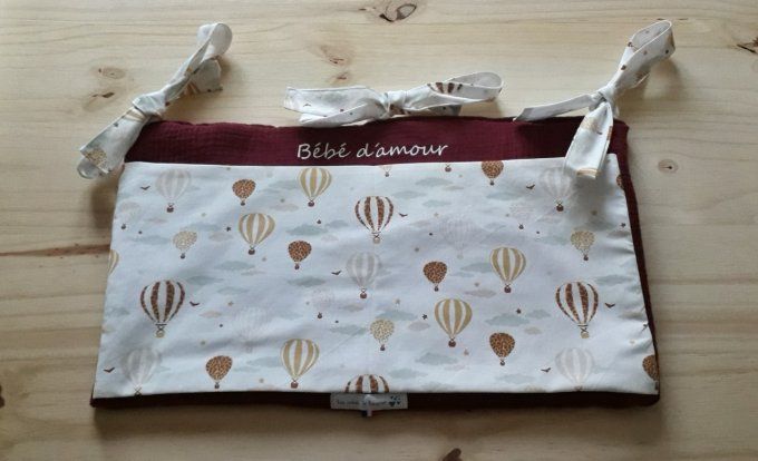 Range doudou personnalisé en coton et double gaze