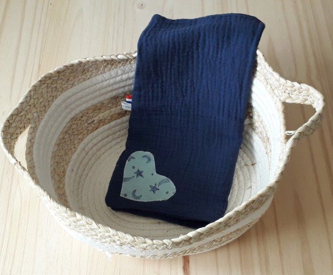 Attache-tétine lange, doudou en double gaze pour garçons