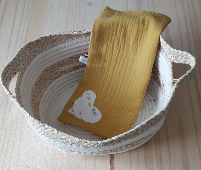 Attache-tétine lange, doudou en double gaze pour garçons