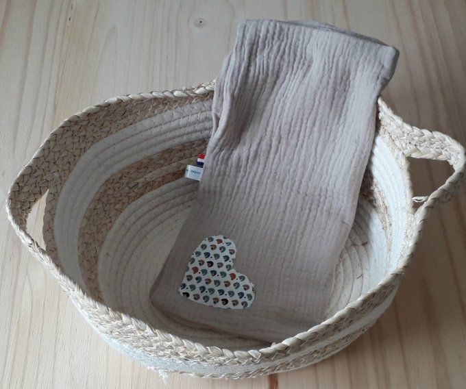 Attache-tétine lange, doudou en double gaze pour garçons