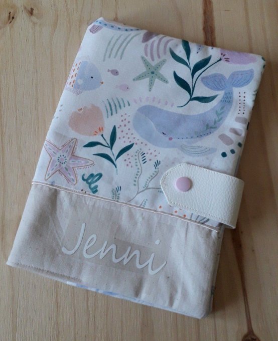 Éléphants & Tendresse – Protège carnet de santé pour bébé