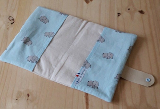 Éléphants & Tendresse – Protège carnet de santé pour bébé