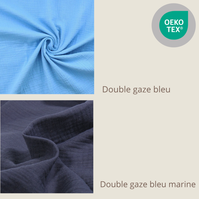 Pochette à langer prénom en double gaze unie