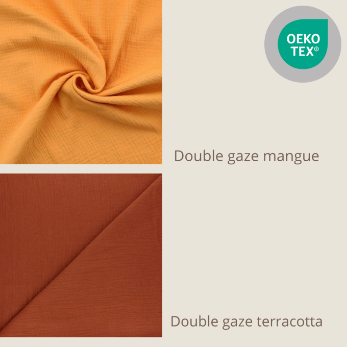 Pochette à langer prénom en double gaze unie