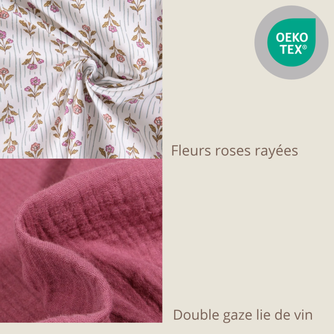 Bavoir bébé fille fleuri personnalisé