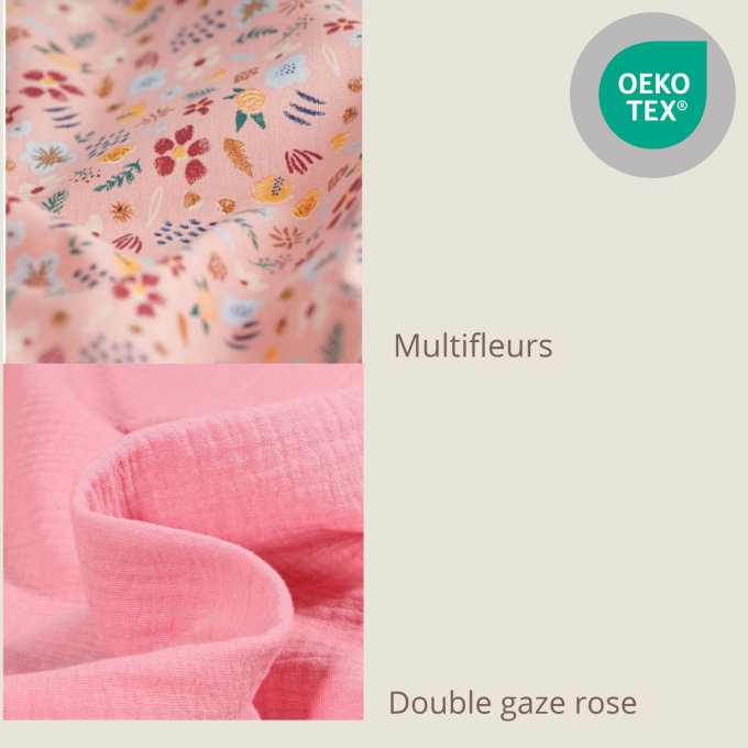Bavoir bébé fille fleuri personnalisé