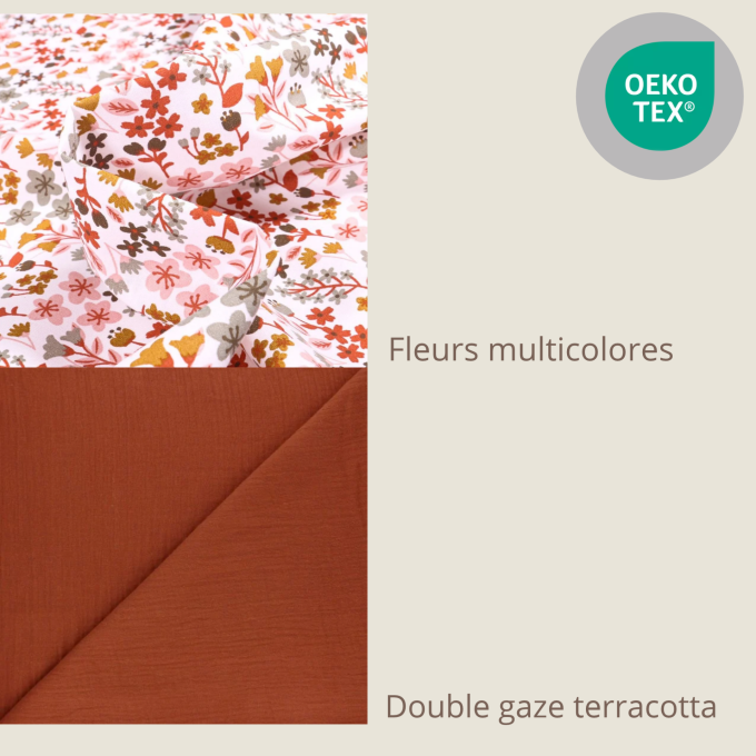 Bavoir bébé fille fleuri personnalisé