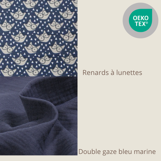 Bavoir bébé animaux coton personnalisé