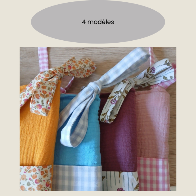 Range doudou personnalisé en coton et double gaze