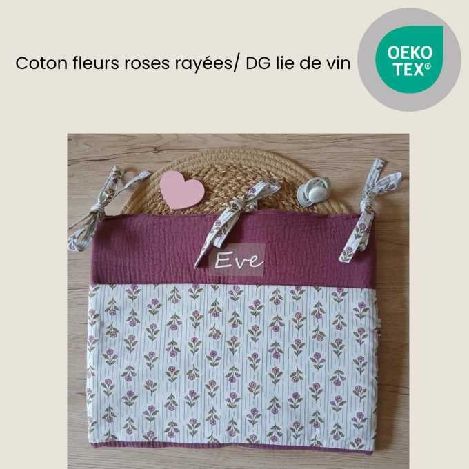 Range doudou personnalisé en coton et double gaze