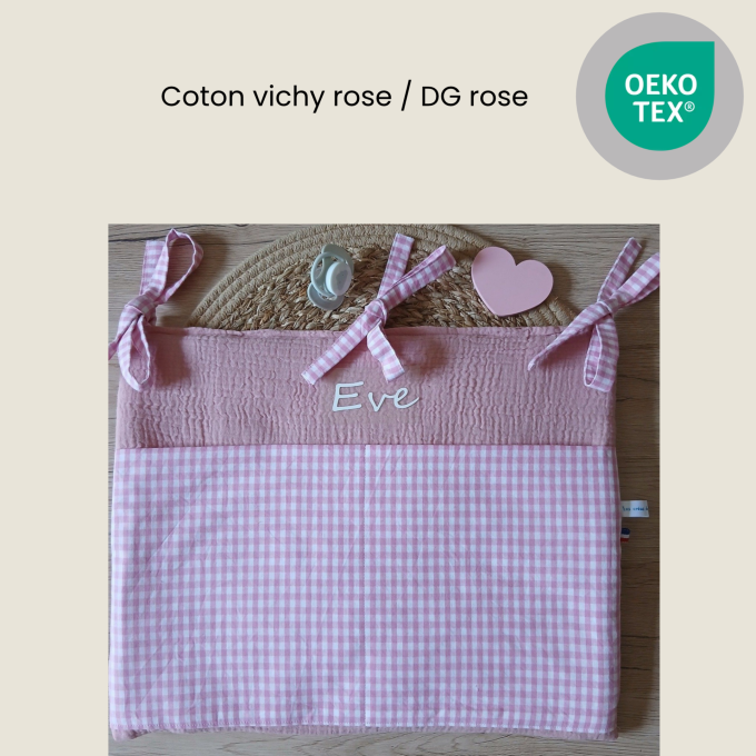 Range doudou personnalisé en coton et double gaze