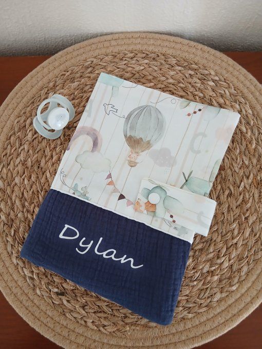 Protège carnet de santé en coton imprimé et double gaze (plusieurs coloris)