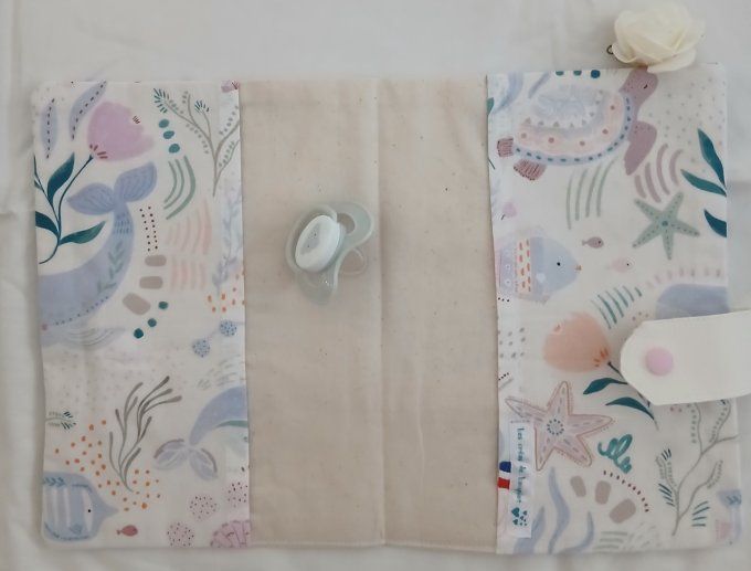 Protège carnet de santé motifs animaux marins
