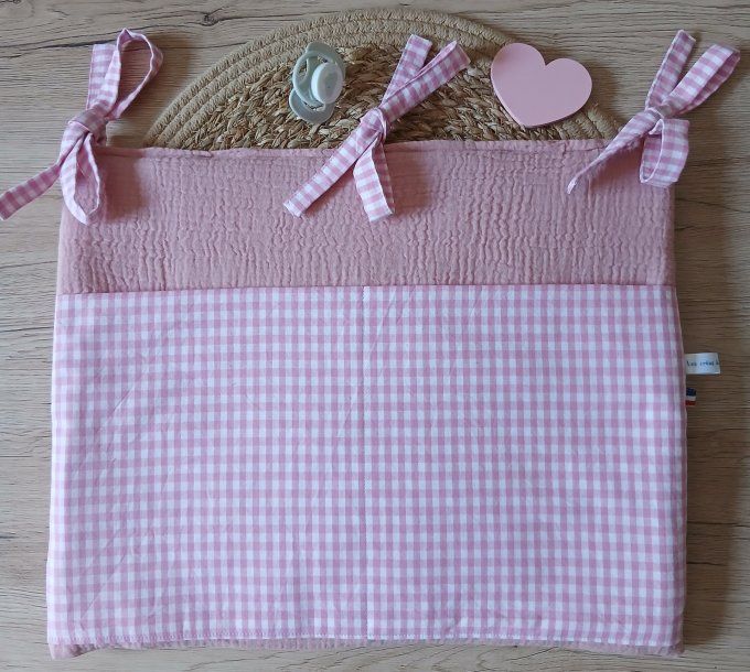 Range doudou personnalisé en vichy rose