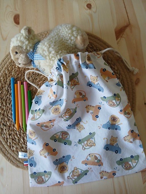 Pochon maternelle – Petites voitures