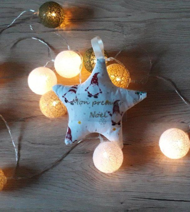 Bavoir de Noël, Bandana de Noël, Etoile de Noël
