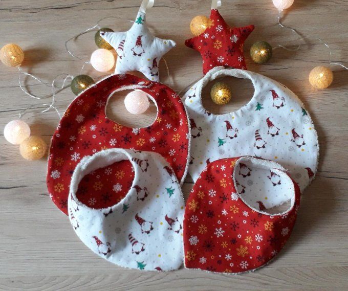 Bavoir de Noël, Bandana de Noël, Etoile de Noël
