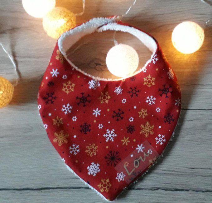 Bavoir de Noël, Bandana de Noël, Etoile de Noël