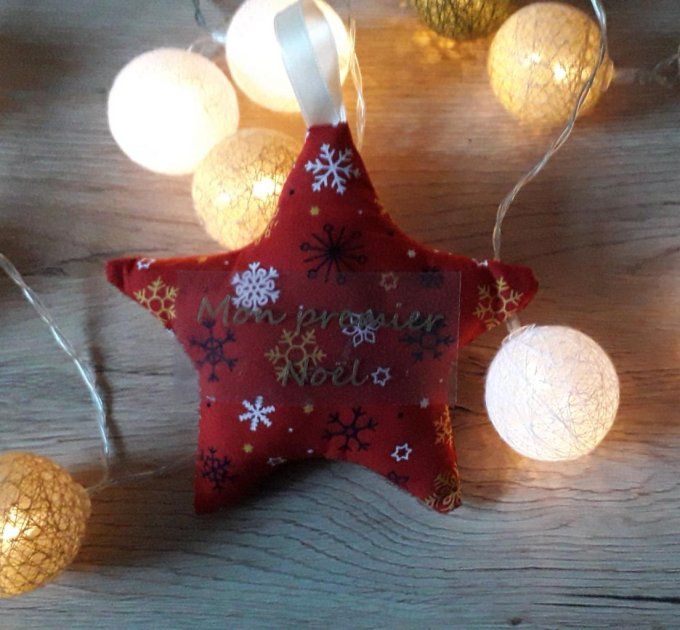 Bavoir de Noël, Bandana de Noël, Etoile de Noël