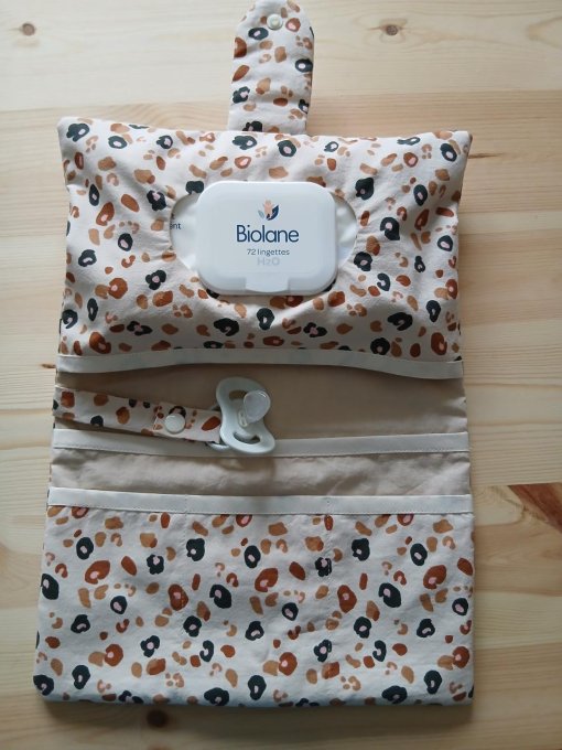 Pochette à langer prénom coton graou/rayure/vichy