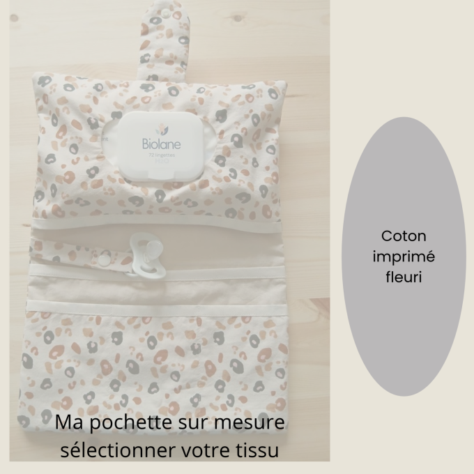 Pochette à langer personnalisable en coton fleuri