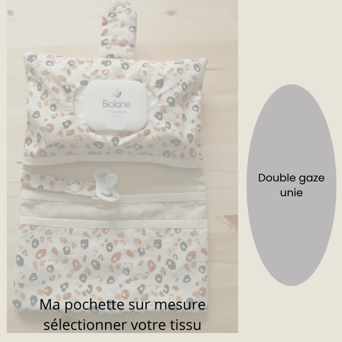 Pochette à langer prénom en double gaze unie