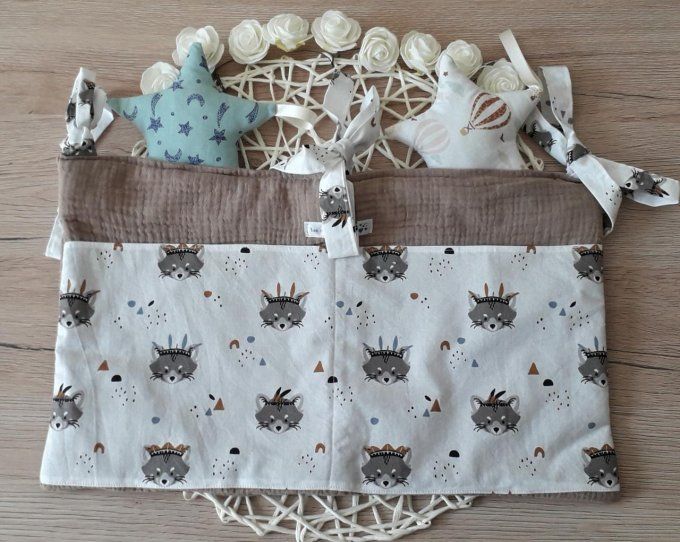 Range doudou personnalisé en coton et double gaze