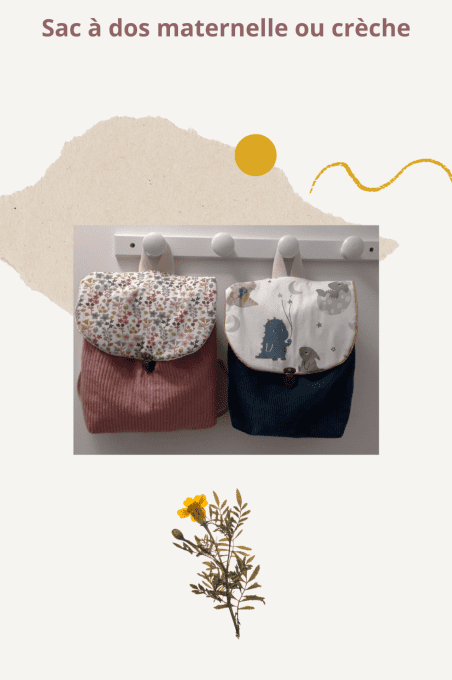 Sac à dos crèche ou maternelle en velours