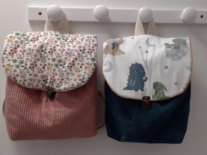 Sac à dos crèche ou maternelle en velours